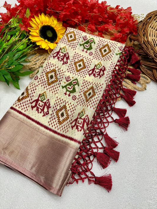 Kayatri New Pure Dola silk with jequrd boder same as originall boder saree
