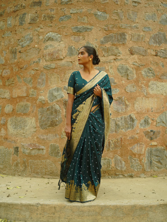 Kayatri New Awesome Heavy Saree With Hand Bandhej Saree