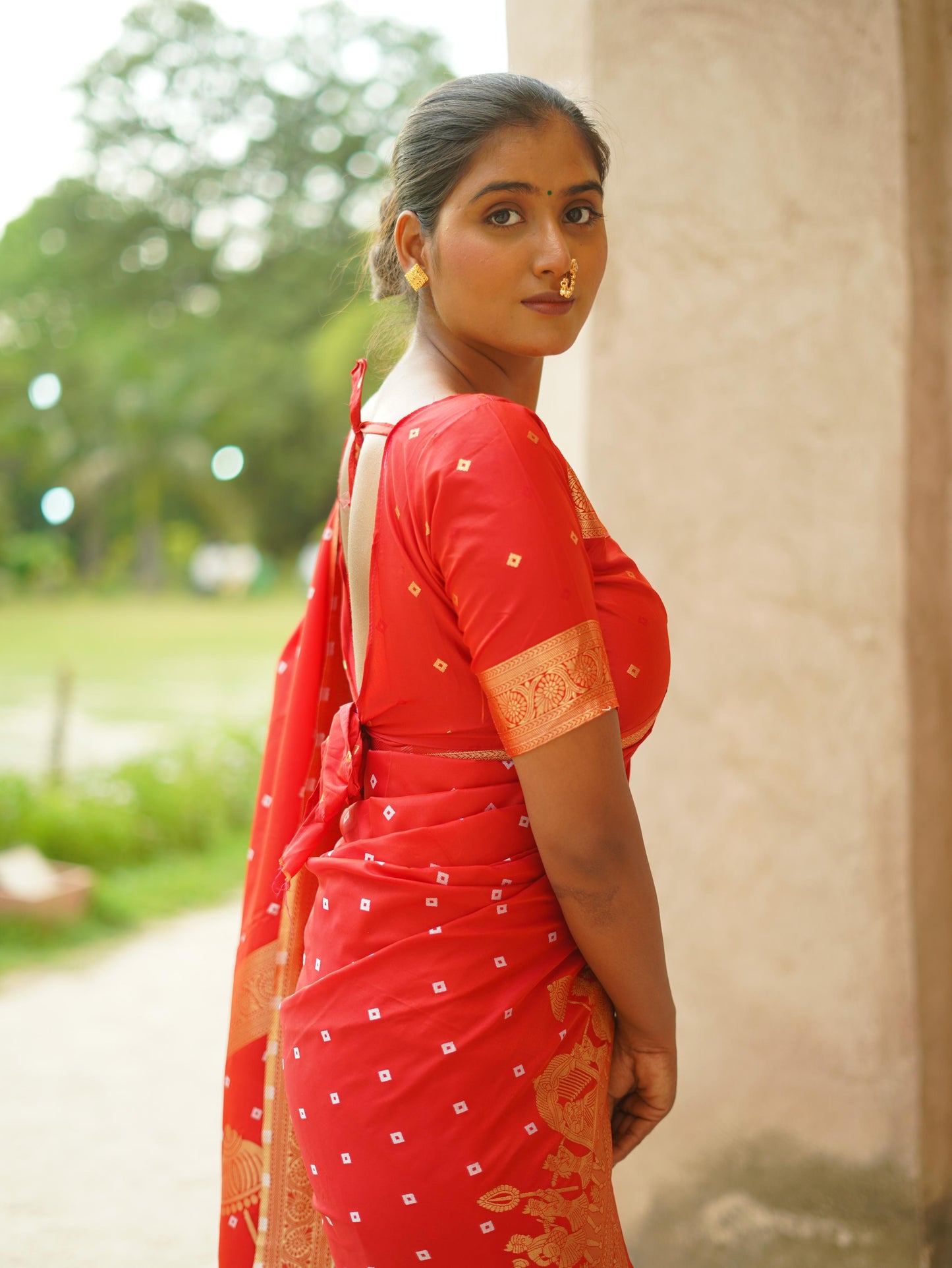Kayatri New Awesome Heavy Saree With Hand Bandhej Saree