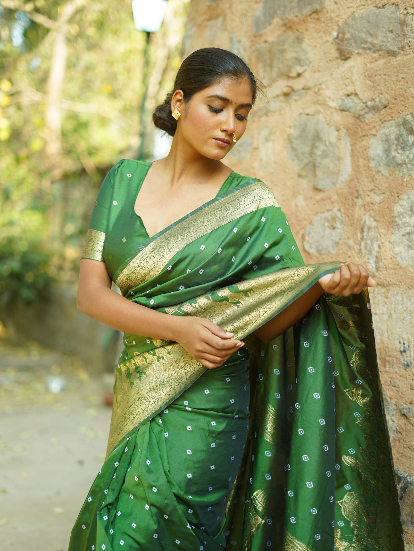 Kayatri New Awesome Heavy Saree With Hand Bandhej Saree