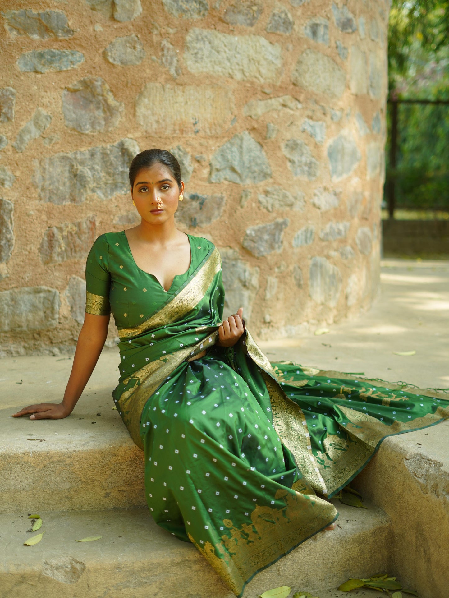 Kayatri New Awesome Heavy Saree With Hand Bandhej Saree