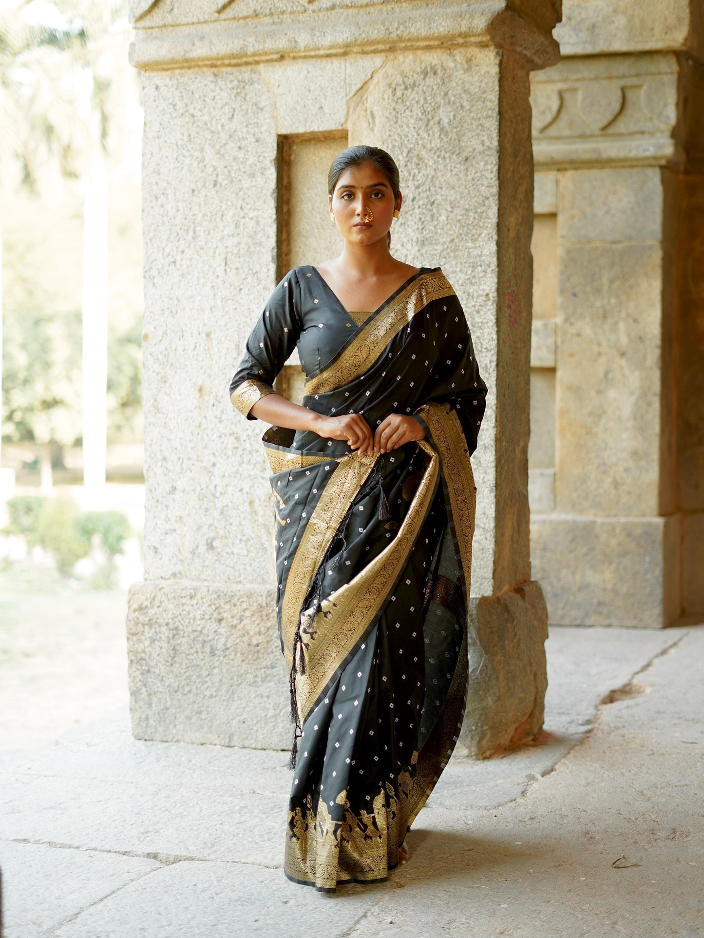 Kayatri New Awesome Heavy Saree With Hand Bandhej Saree