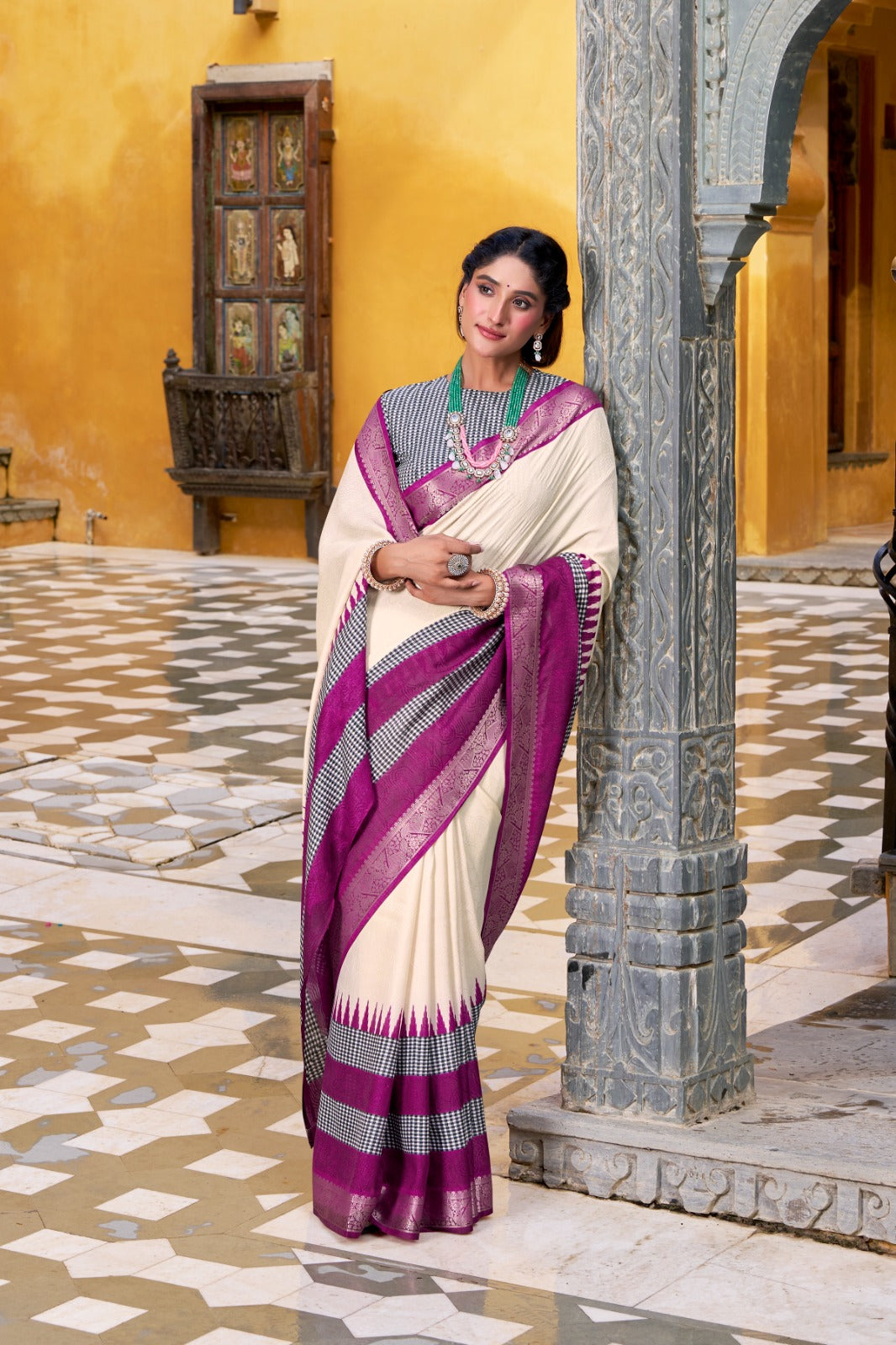 Kayatri New Soft cotton feel royal zari border pure Indian aesthetic wrapped in simplicity.