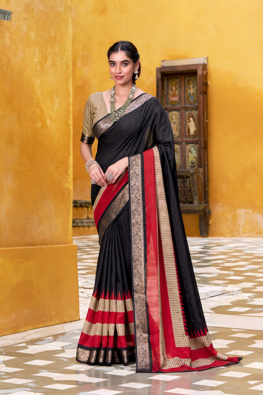 Kayatri New Soft cotton feel royal zari border pure Indian aesthetic wrapped in simplicity.