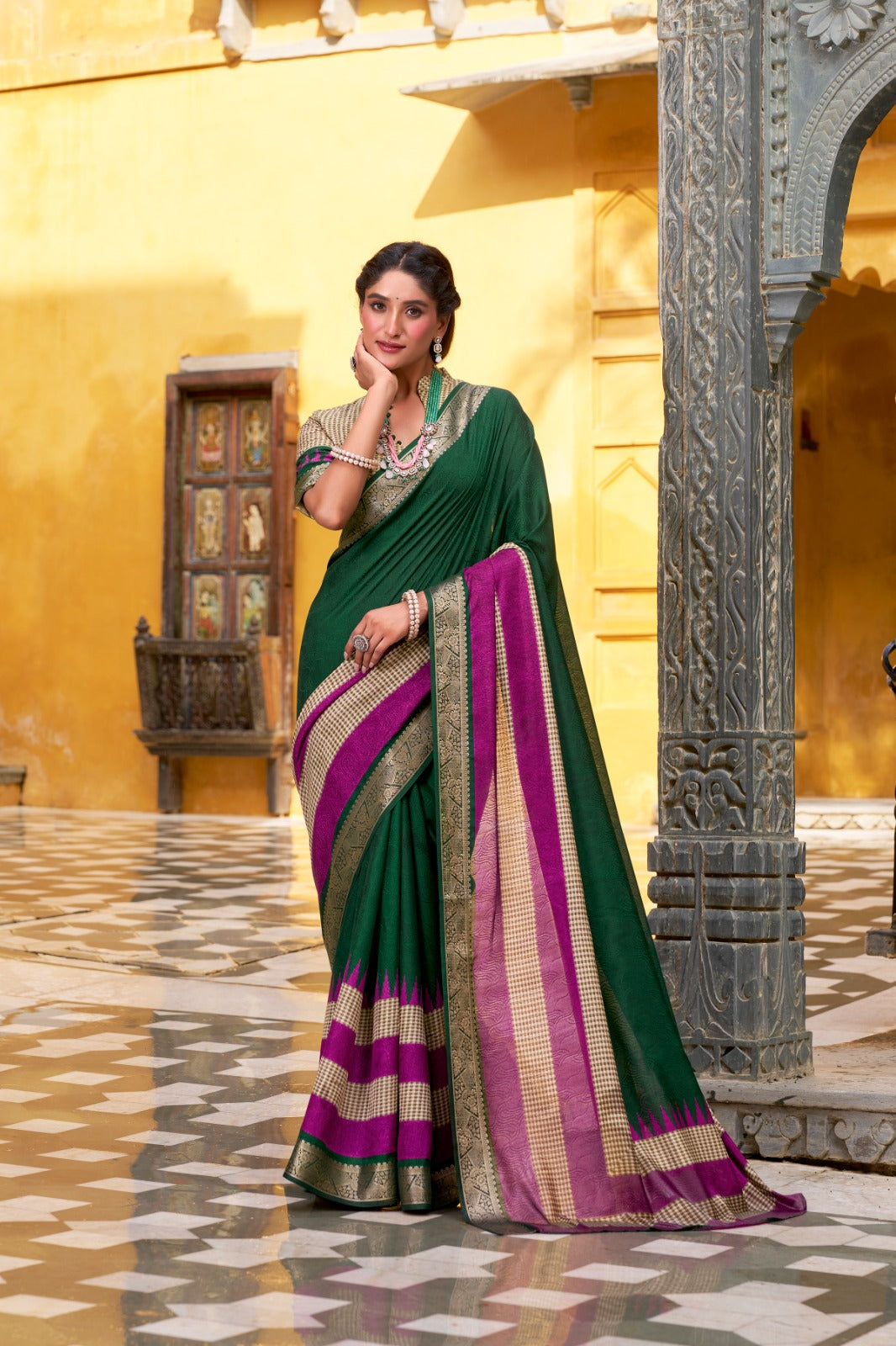 Kayatri New Soft cotton feel royal zari border pure Indian aesthetic wrapped in simplicity.