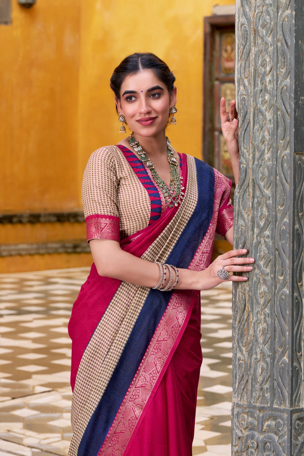 Kayatri New Soft cotton feel royal zari border pure Indian aesthetic wrapped in simplicity.