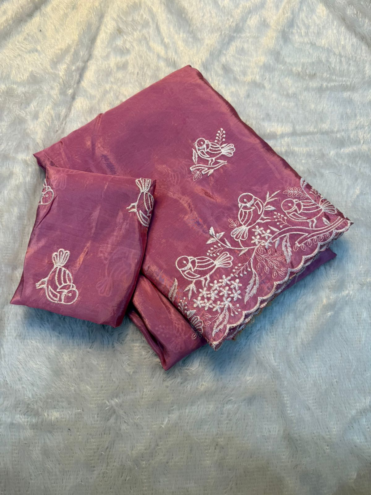 Kayatri New Beautiful Premium Quality soft gold crush Designer Saree with Beautiful Multi Embroidery C-Pallu Saree