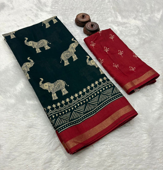 Kayatri New Mul Mul Cotton Sarees are traditional Indian sarees