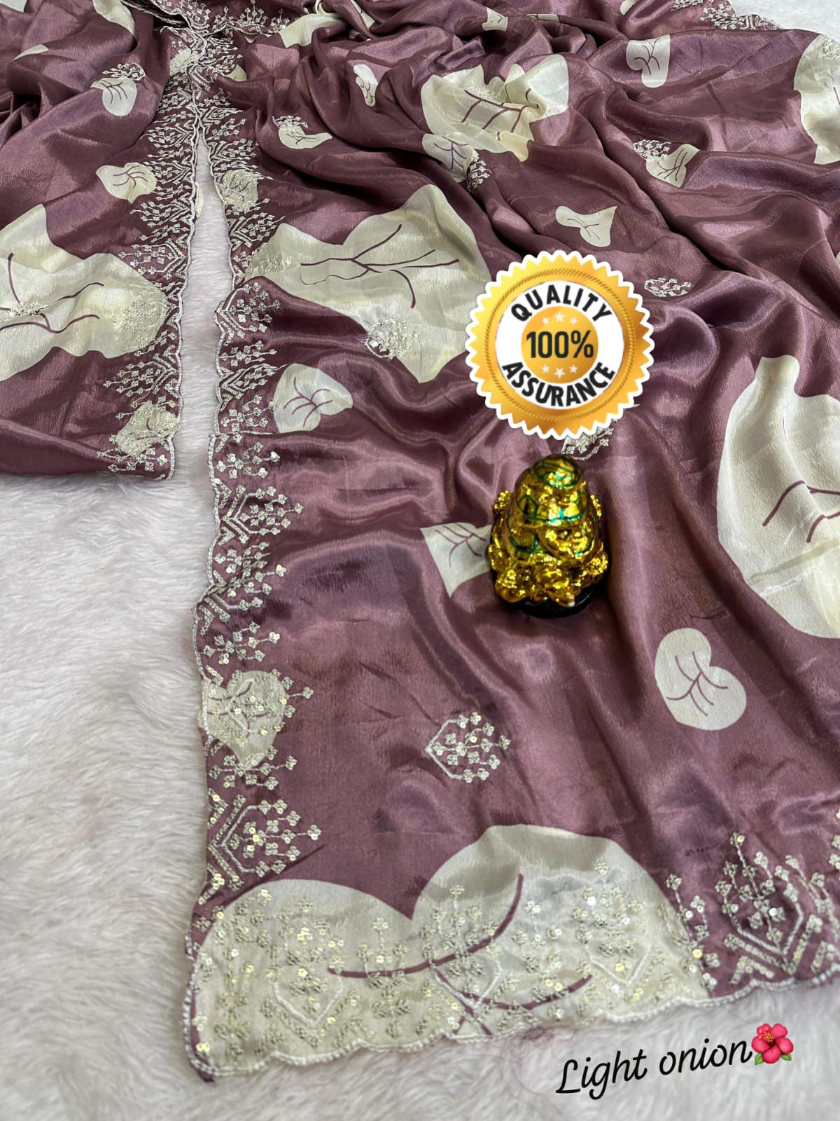 Kayatri New New Fancy chinon silk Fabric With Beautiful seqins & multi embroidery Work c.pallu on Whole Saree