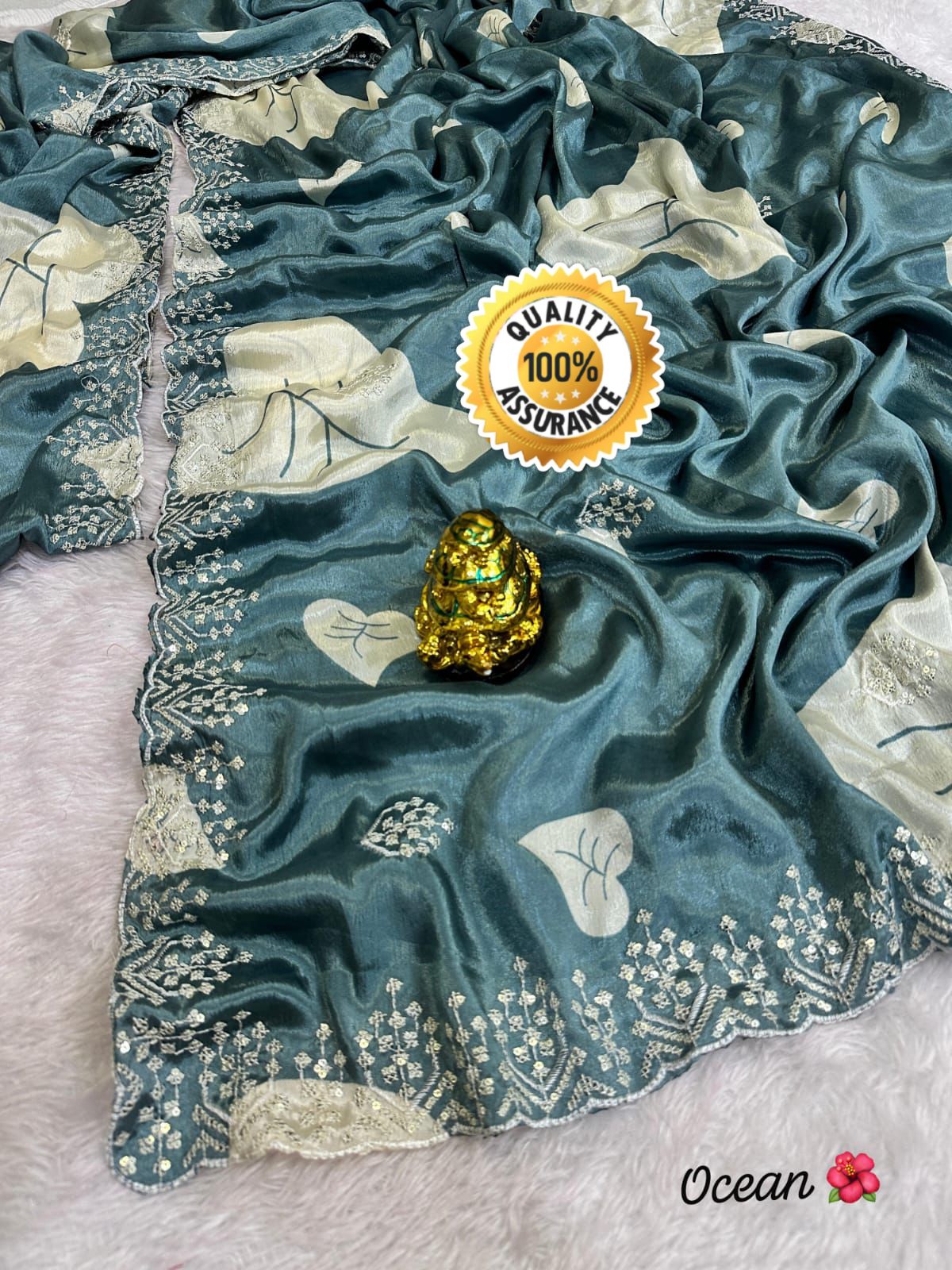 Kayatri New New Fancy chinon silk Fabric With Beautiful seqins & multi embroidery Work c.pallu on Whole Saree