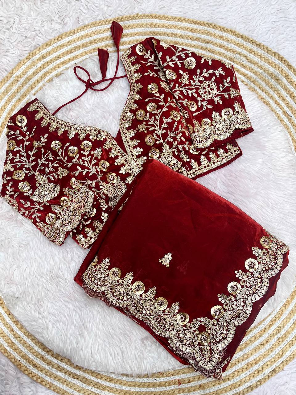 Kayatri New Fendy Satin Silk  Sequins with Jari Dori Embroidery work with Cutwork Border Sequins Butti in Pallu with Body Parts.