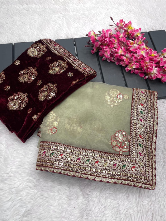 Kayatri New Soft Organza Silk & Print Presents New Bollywood Trending Design Saree