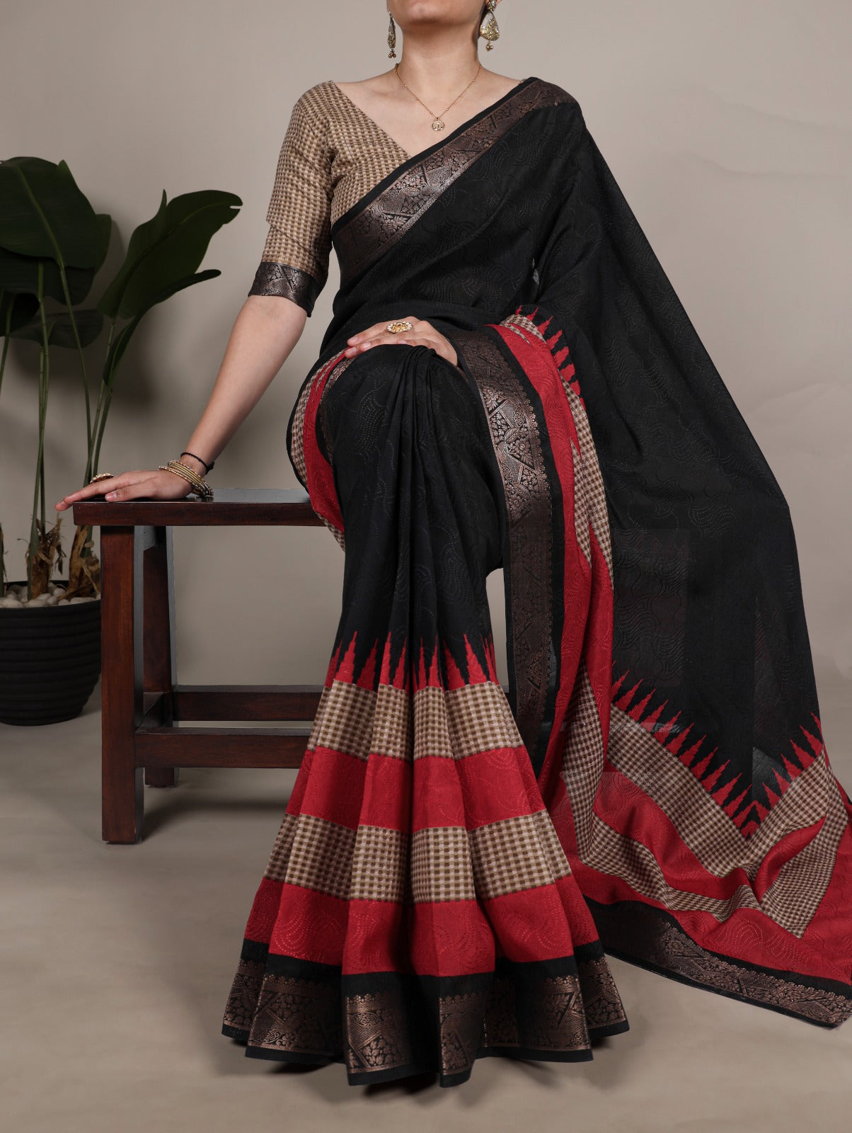 Kayatri New Soft cotton feel royal zari border pure Indian aesthetic wrapped in simplicity.