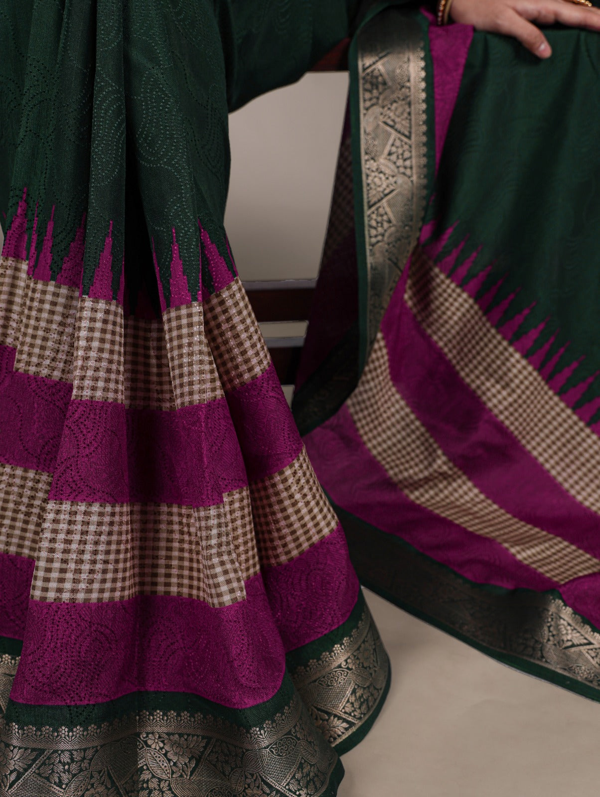 Kayatri New Soft cotton feel royal zari border pure Indian aesthetic wrapped in simplicity.