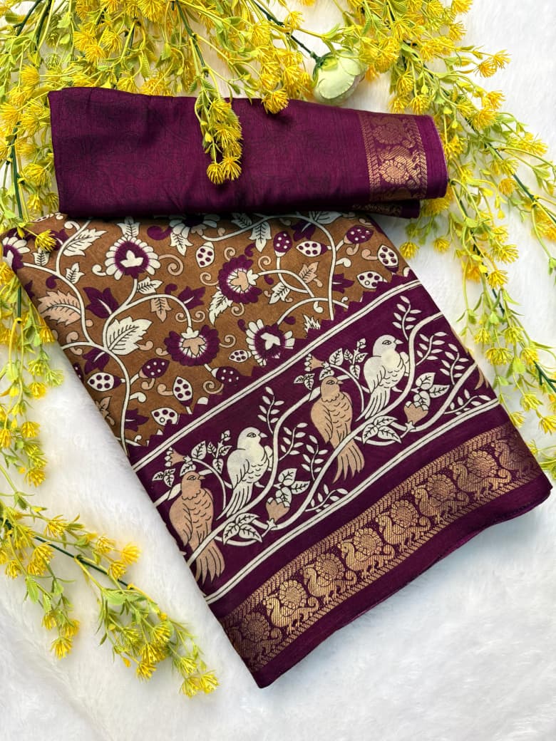 Kayatri New super mul mul cotton  bandhej  flower saree