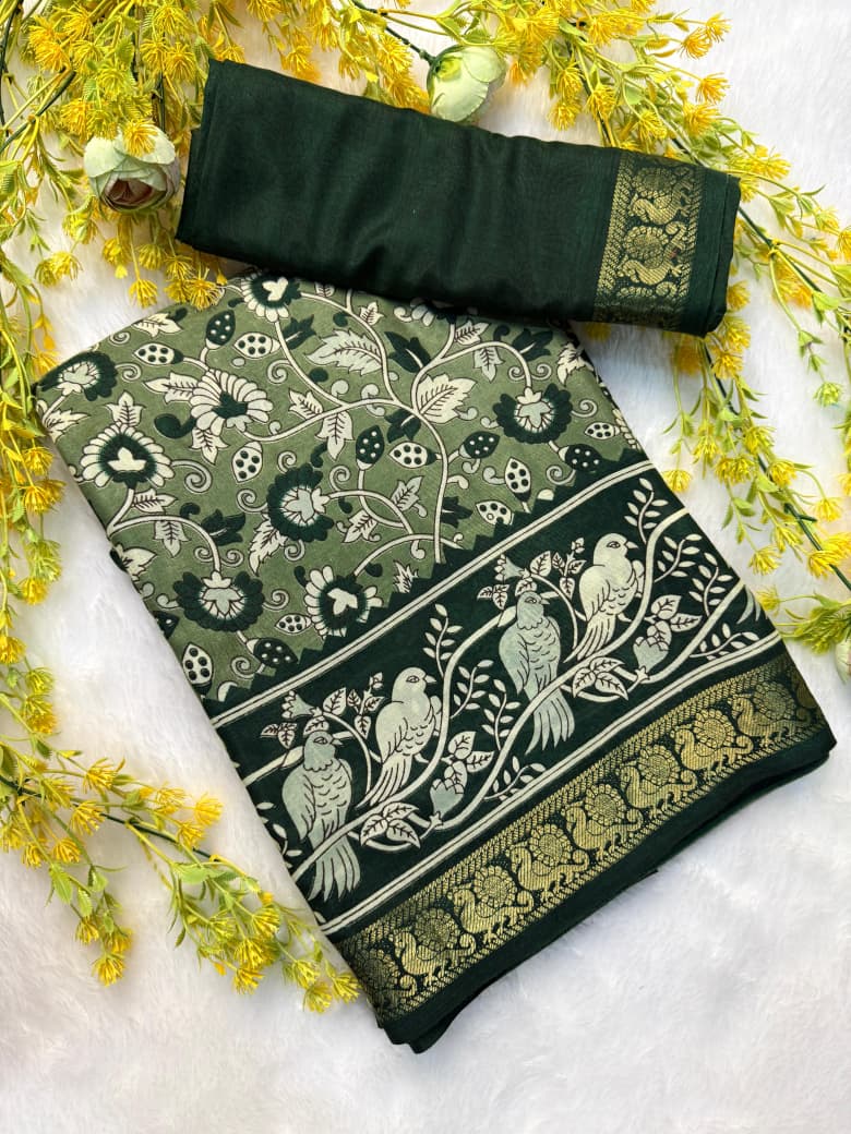 Kayatri New super mul mul cotton  bandhej  flower saree
