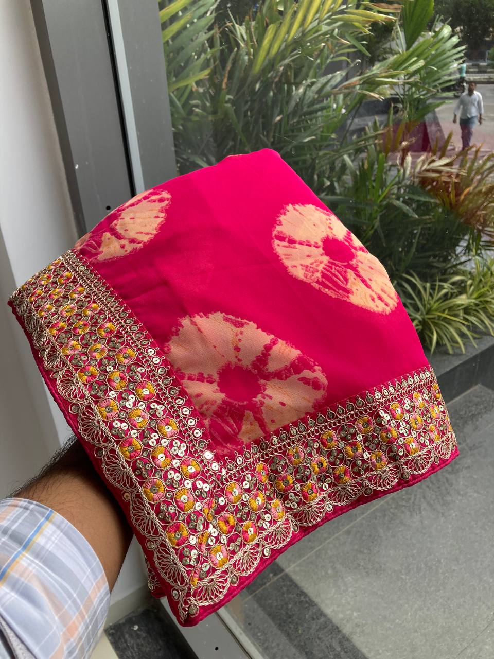 Kayatri New Party Wear Soft Georgette Bandhej Saree