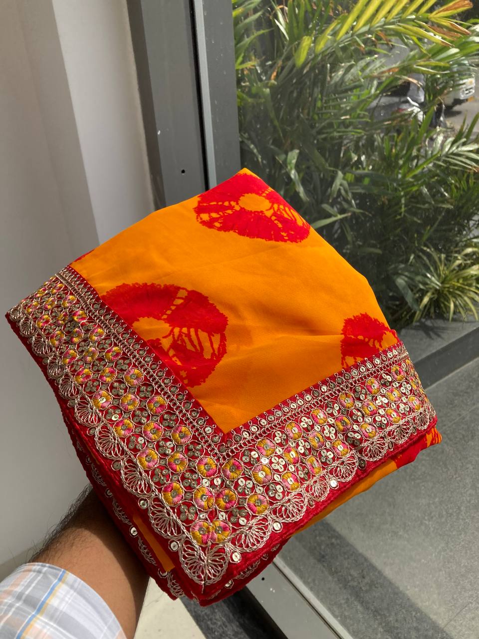 Kayatri New Party Wear Soft Georgette Bandhej Saree