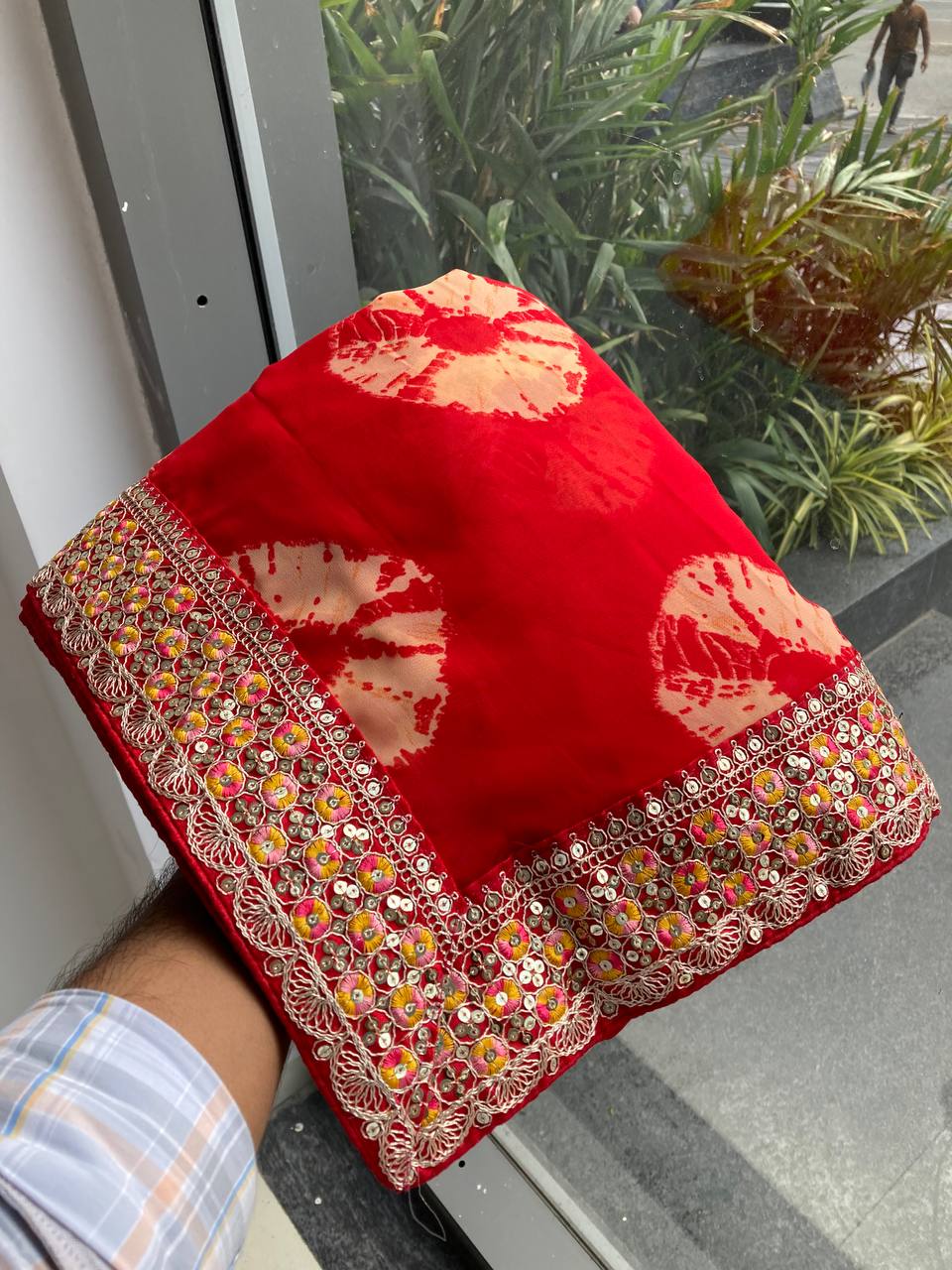 Kayatri New Party Wear Soft Georgette Bandhej Saree