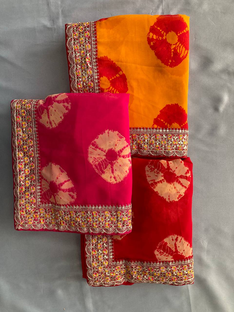 Kayatri New Party Wear Soft Georgette Bandhej Saree