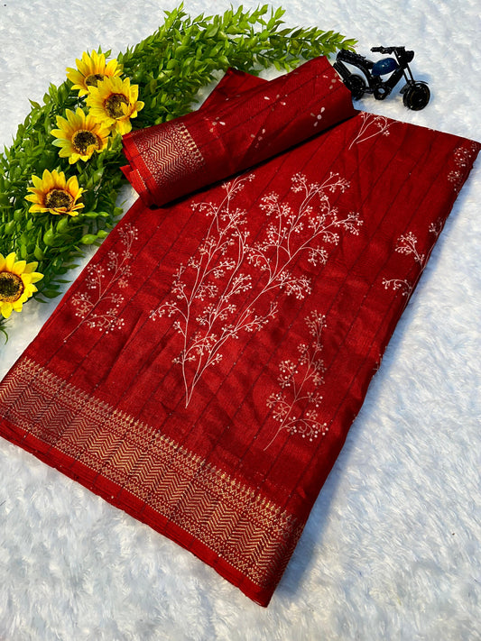 Kayatri New Beautiful DOLA SILK  sikvach saree with all over FLOWERS  design