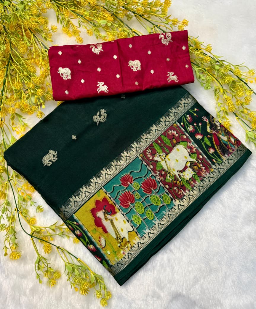 Kayatri New Pure mangalgiri silk with jari all over saree jequrd boder same as originall boder only