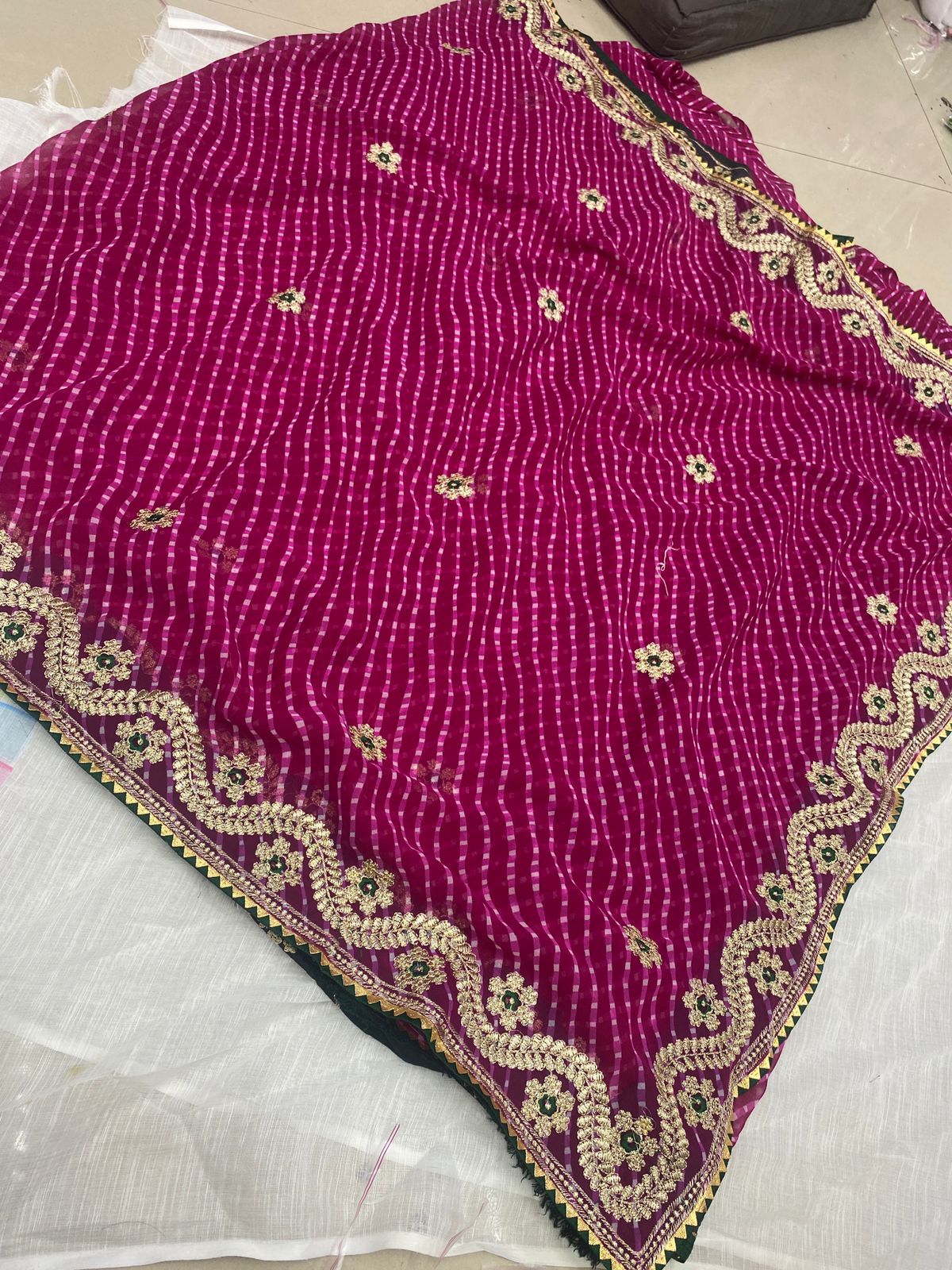 Kayatri New Gerogjat fabrics lehriya design C Palu jari work
