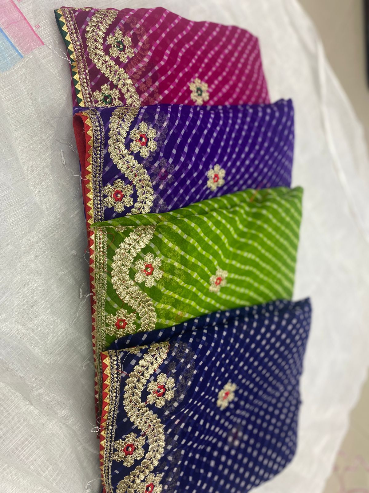 Kayatri New Gerogjat fabrics lehriya design C Palu jari work