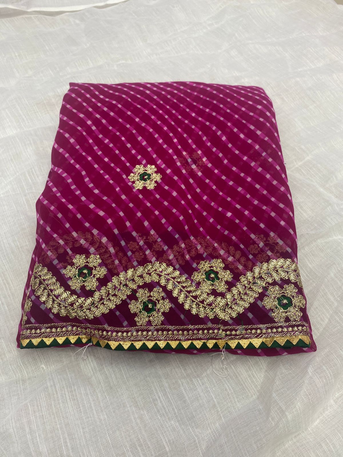 Kayatri New Gerogjat fabrics lehriya design C Palu jari work