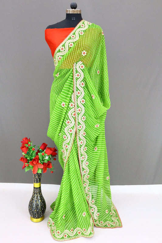 Kayatri New Gerogjat fabrics lehriya design C Palu jari work