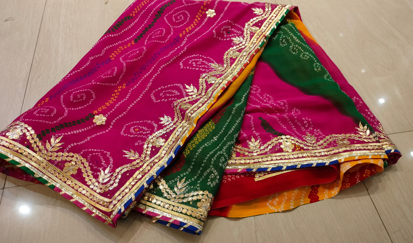 Kayatri New Georgette Moss fabric pachrangi saree