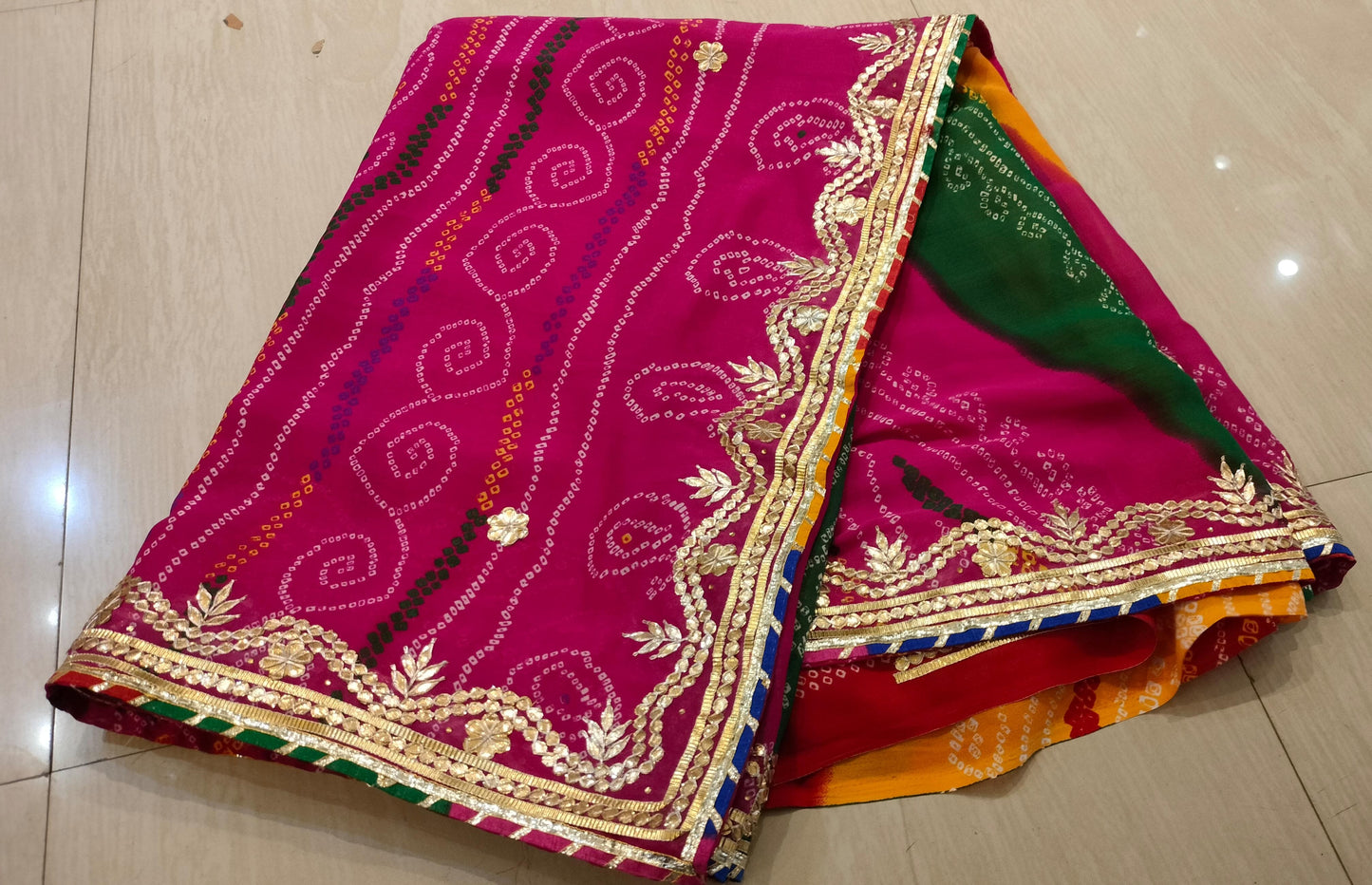 Kayatri New Georgette Moss fabric pachrangi saree