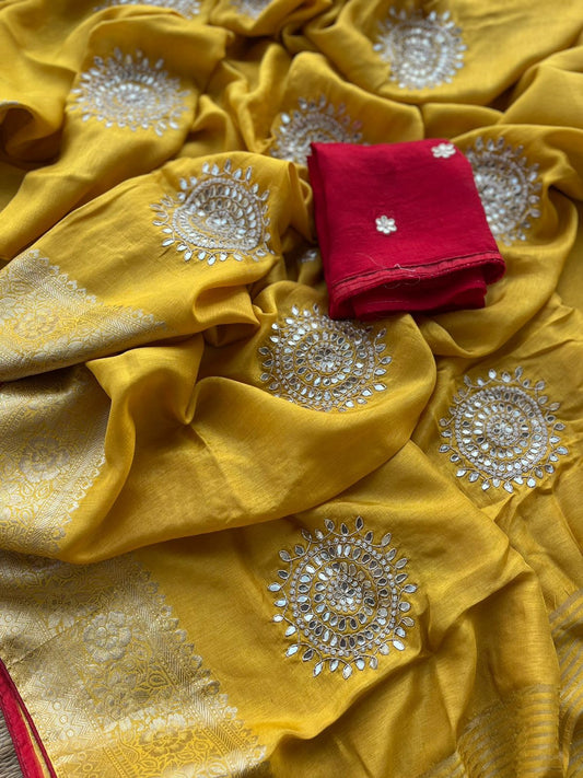 Kayatri New Fabric pure moonga silk saree with beautiful hand work