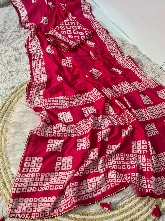 Kayatri New beautiful soft cotton batik print tie die saree