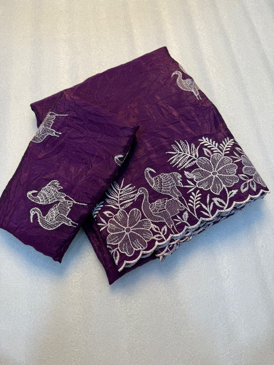 Kayatri New  Beautiful Premium Quality soft gold crush Designer Saree