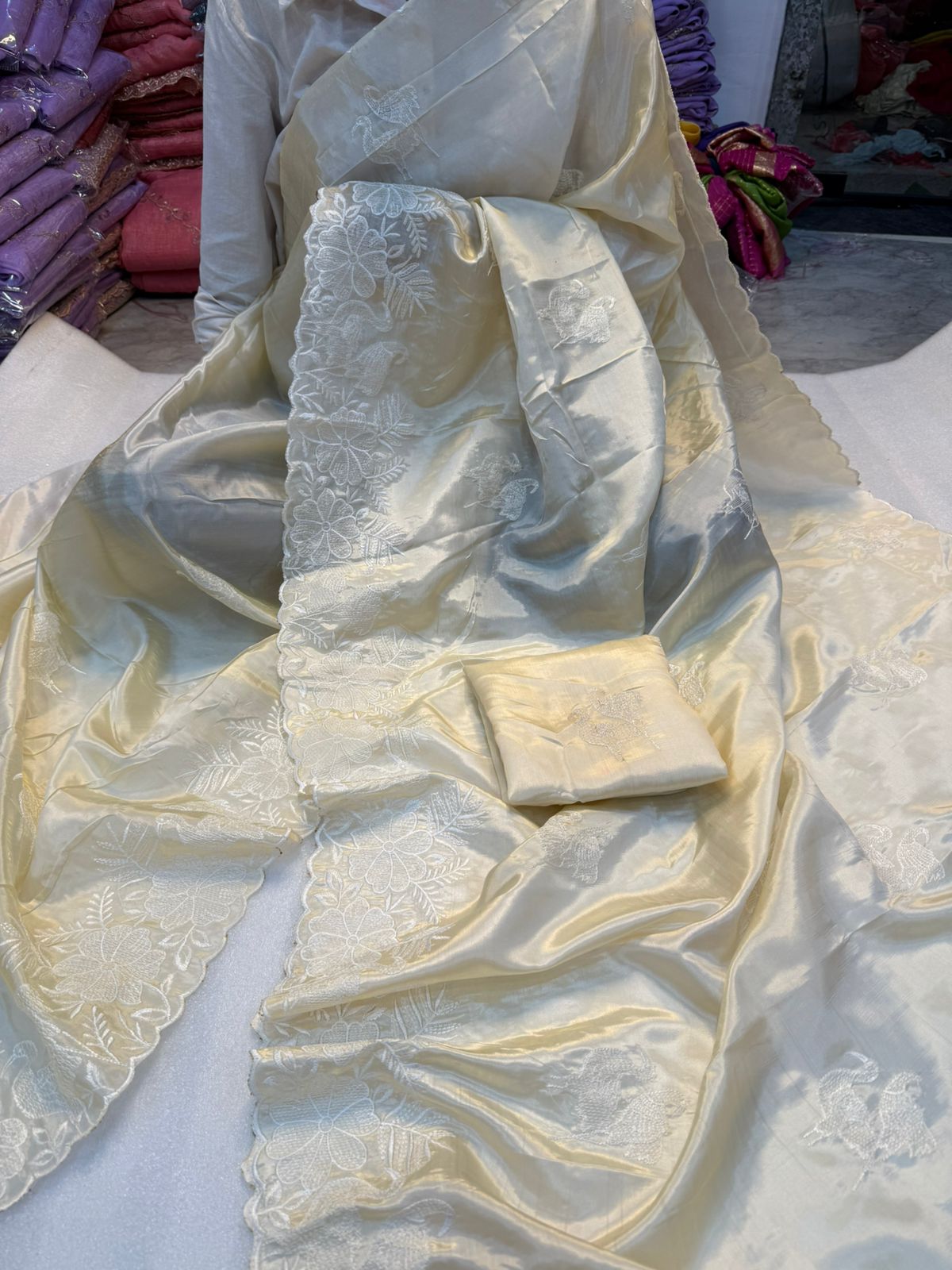 Kayatri New  Beautiful Premium Quality soft gold crush Designer Saree