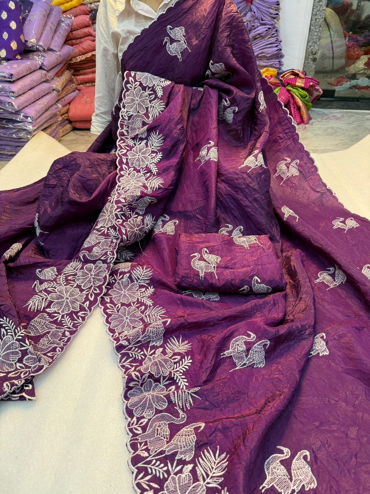 Kayatri New  Beautiful Premium Quality soft gold crush Designer Saree