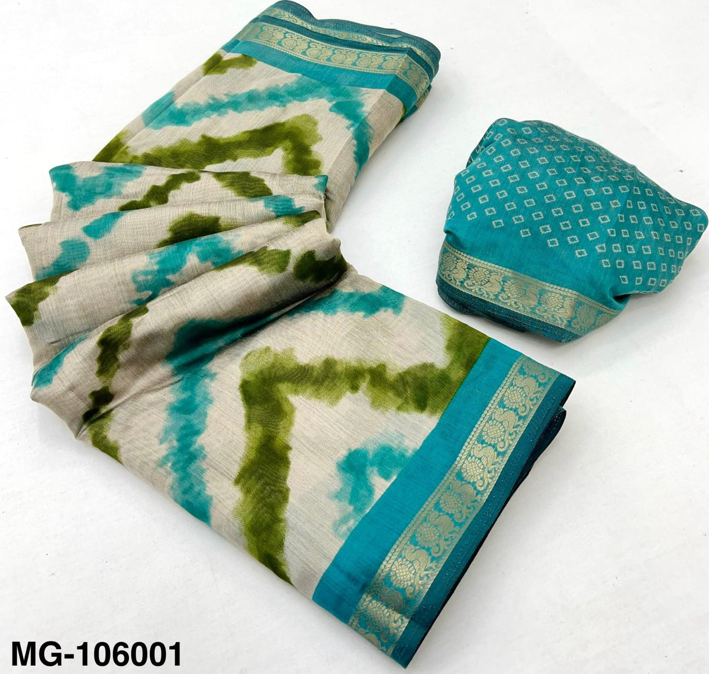 Kayatri New Mangalgiri Cotton with Designer Leheriya Print & Beautiful Saree