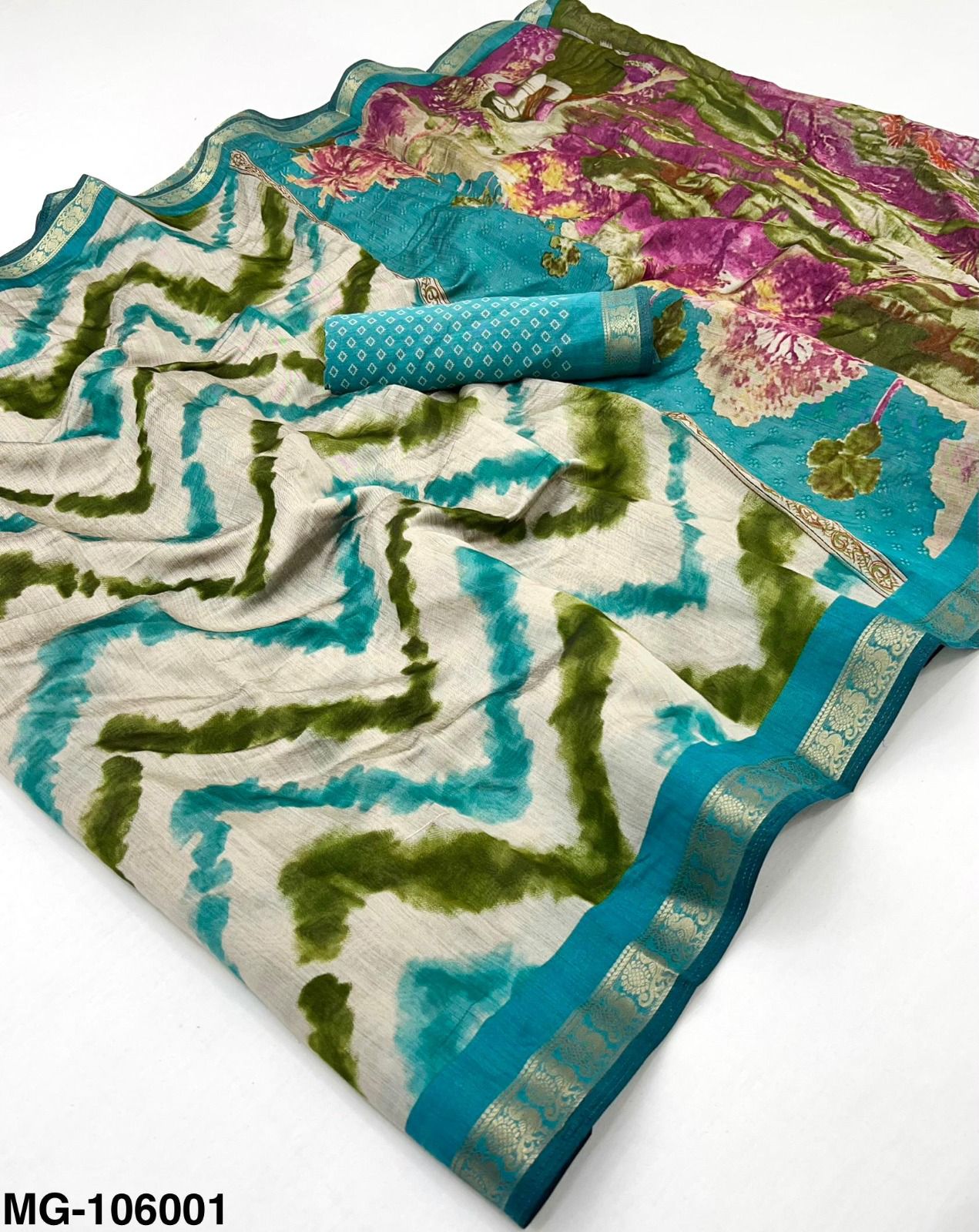 Kayatri New Mangalgiri Cotton with Designer Leheriya Print & Beautiful Saree