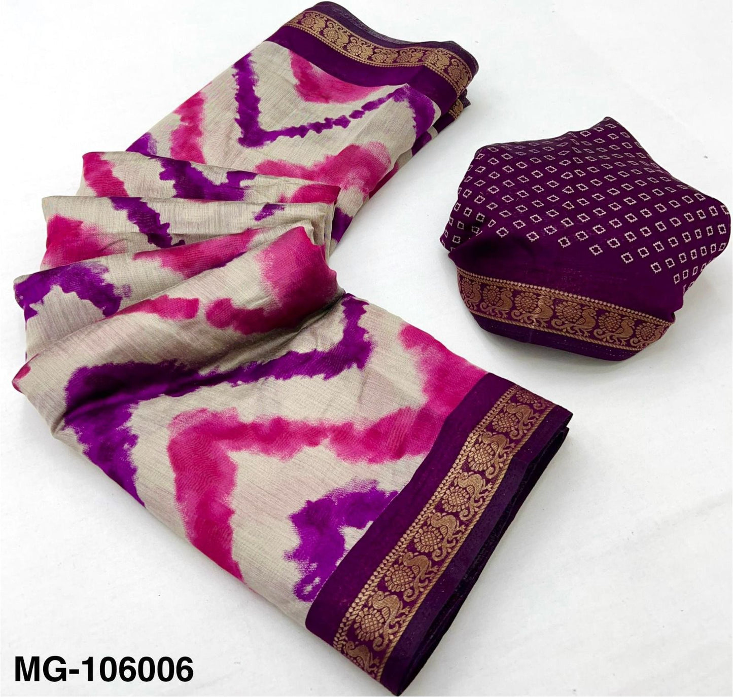 Kayatri New Mangalgiri Cotton with Designer Leheriya Print & Beautiful Saree