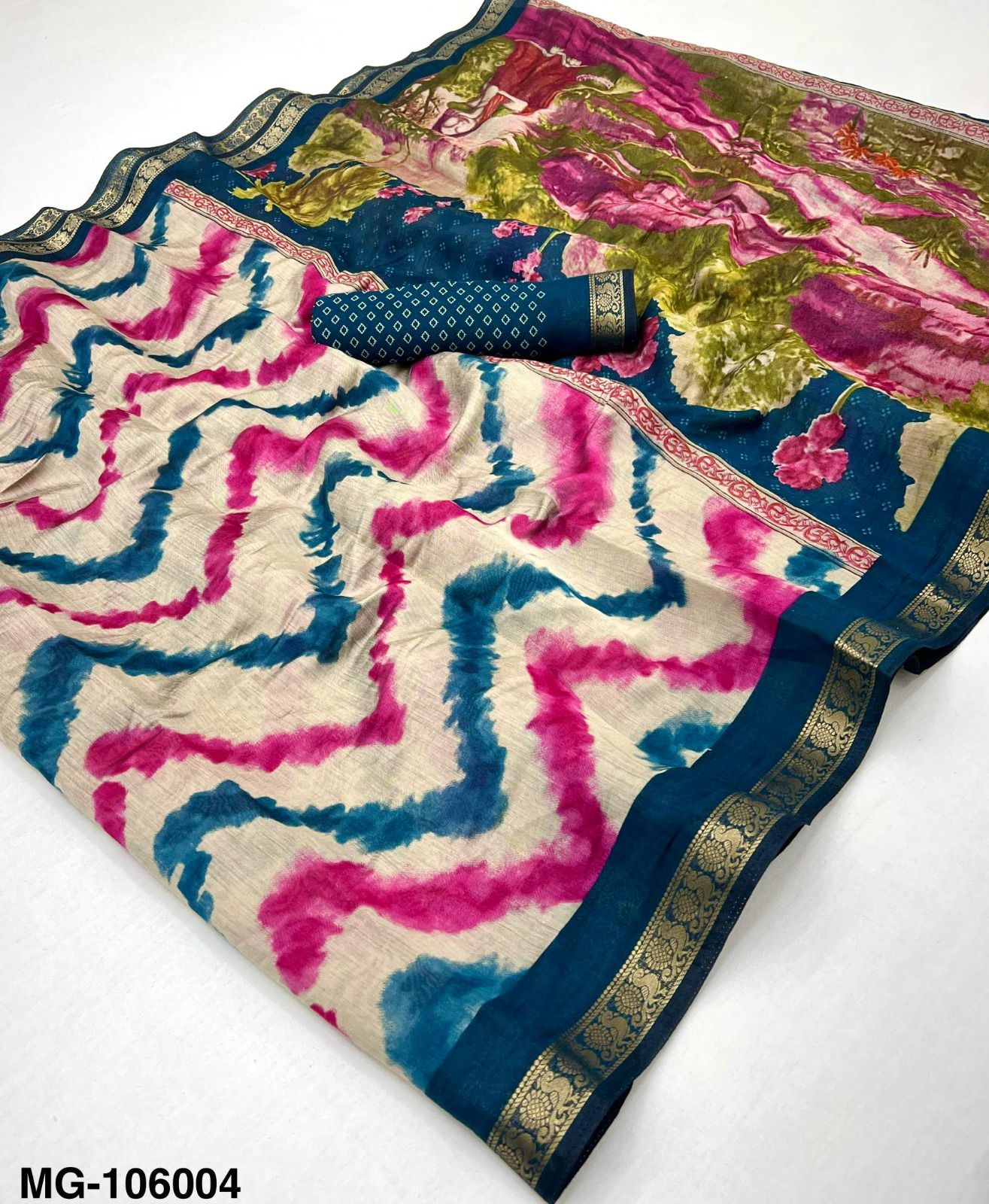 Kayatri New Mangalgiri Cotton with Designer Leheriya Print & Beautiful Saree
