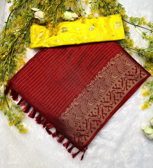 Kayatri New Pure dola silk with jari all over saree jequrd boder same as originall boder Saree