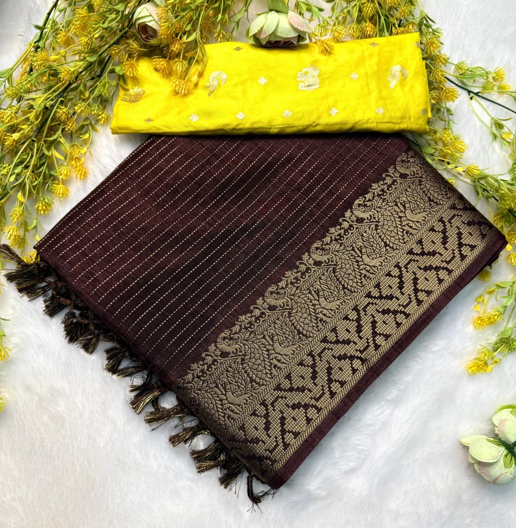 Kayatri New Pure dola silk with jari all over saree jequrd boder same as originall boder Saree