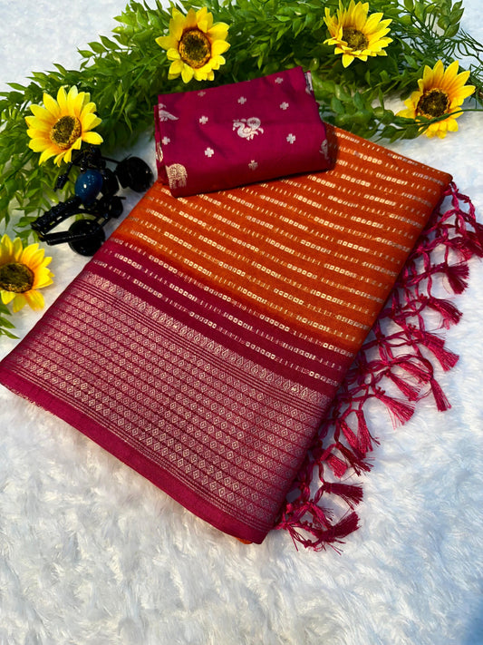 Kayatri New Beautiful heavy mysore silk saree with all over weaving Saree