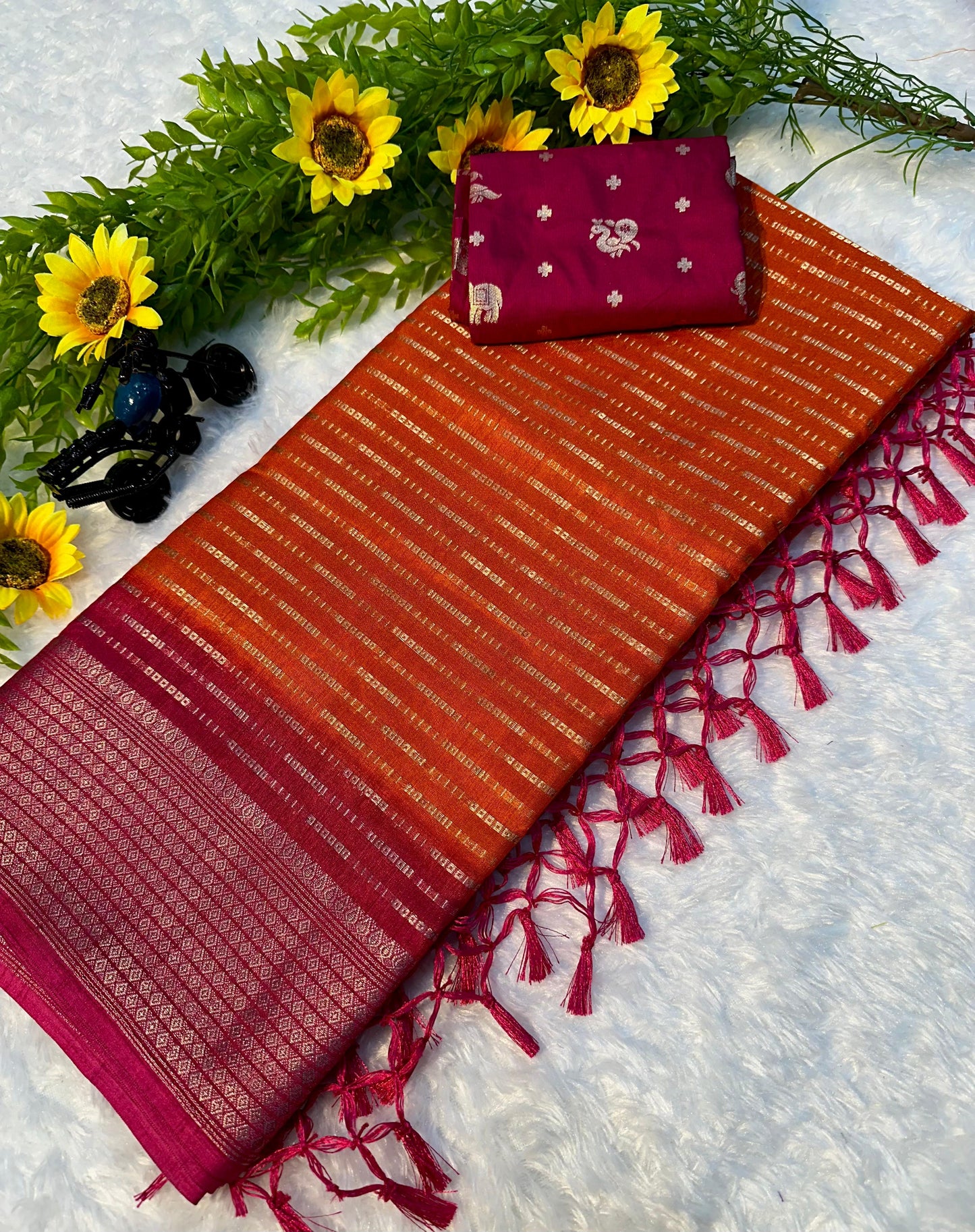 Kayatri New Beautiful heavy mysore silk saree with all over weaving Saree