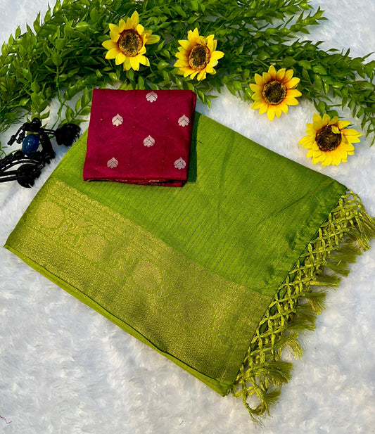 Kayatri New Soft Dola Saree With jhalar