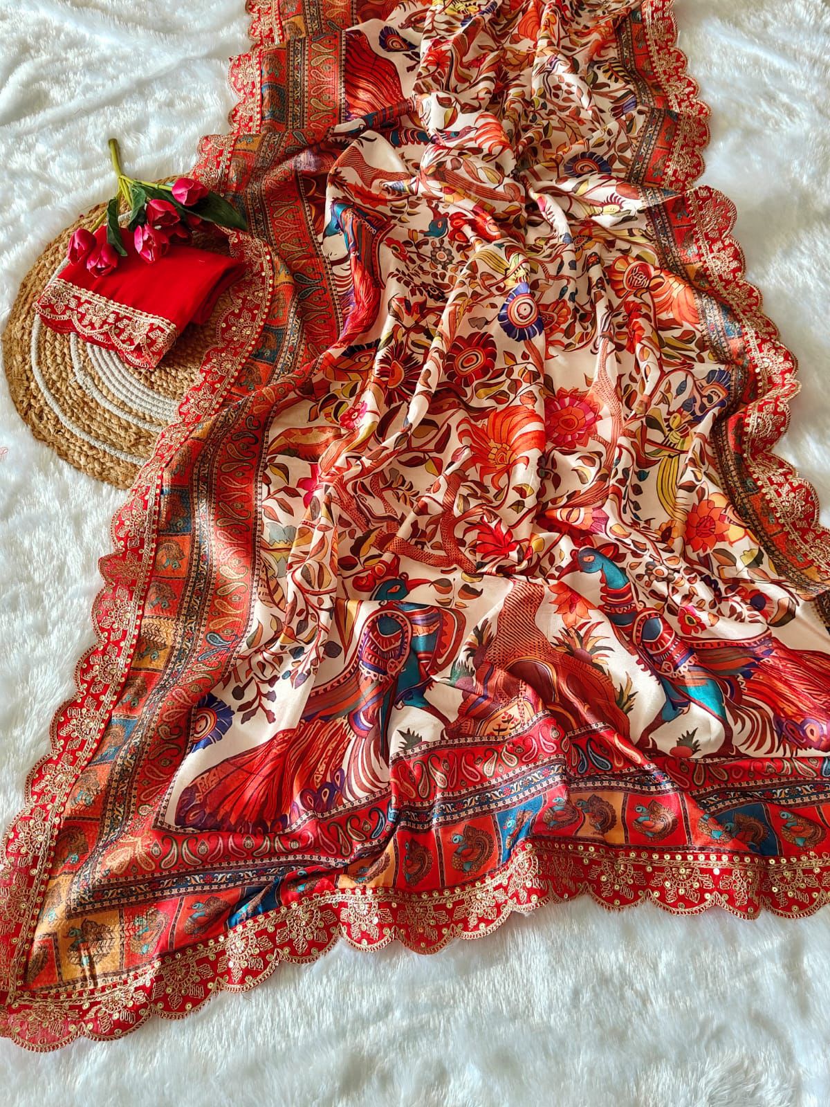 Kayatri New Banarasi Dola Silk Weaving And Digital Print Saree