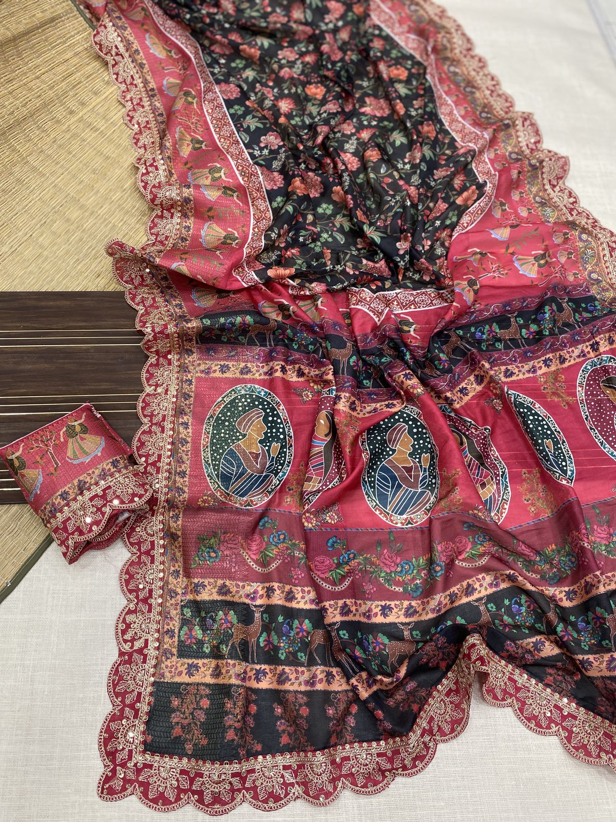 Kayatri New Banarasi Dola Silk Weaving And Digital Print Saree