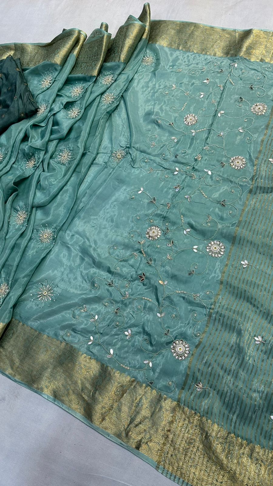 Kayatri New Fabric pure Ho silk jari saree with beautiful hand work with zari rich pallu Saree