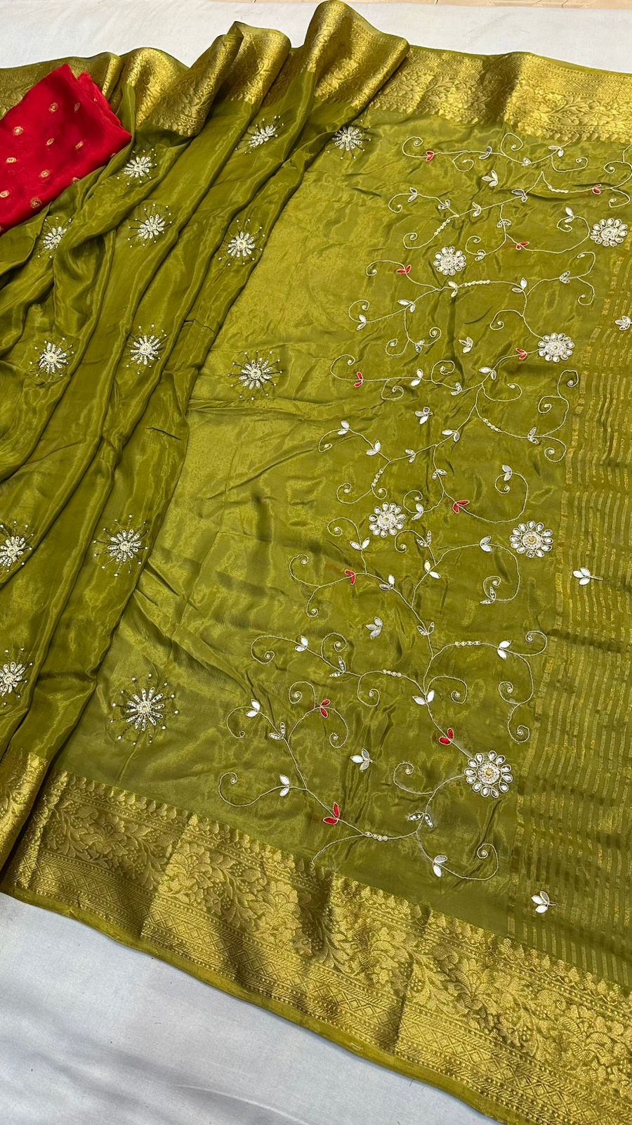 Kayatri New Fabric pure Ho silk jari saree with beautiful hand work with zari rich pallu Saree